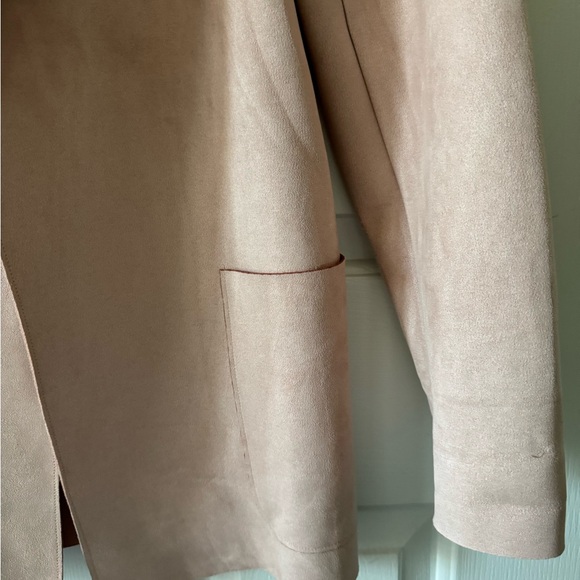 Joan Vass Faux Suede Mauve Jacket, S, Open Front w/ Pockets, NWOT - Picture 4 of 5